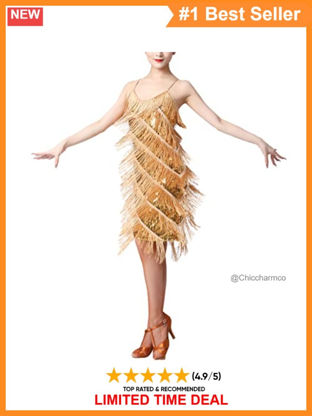 Sequin Tassel Fringe Flapper Dress 1920s Gatsby Cocktail Dance Costume